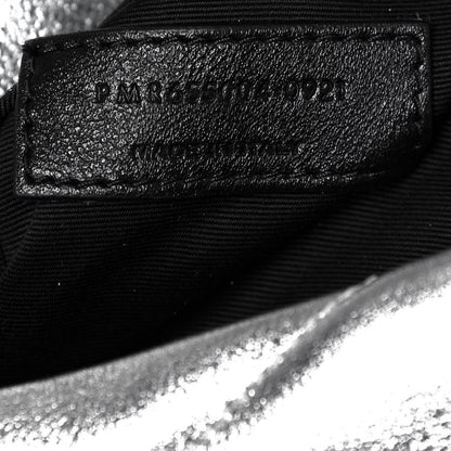 Saint Laurent Metallic Lambskin Quilted Sade Puffer Envelope Clutch Argento 7 of 12