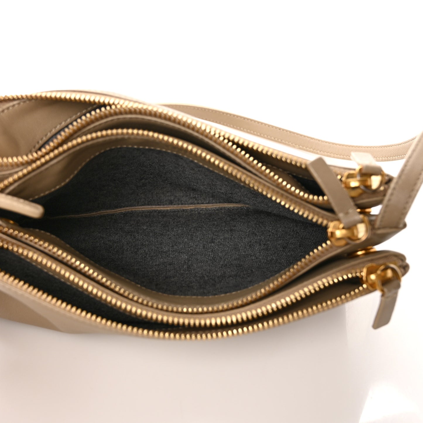 Lambskin Small Trio Crossbody Bag Beige