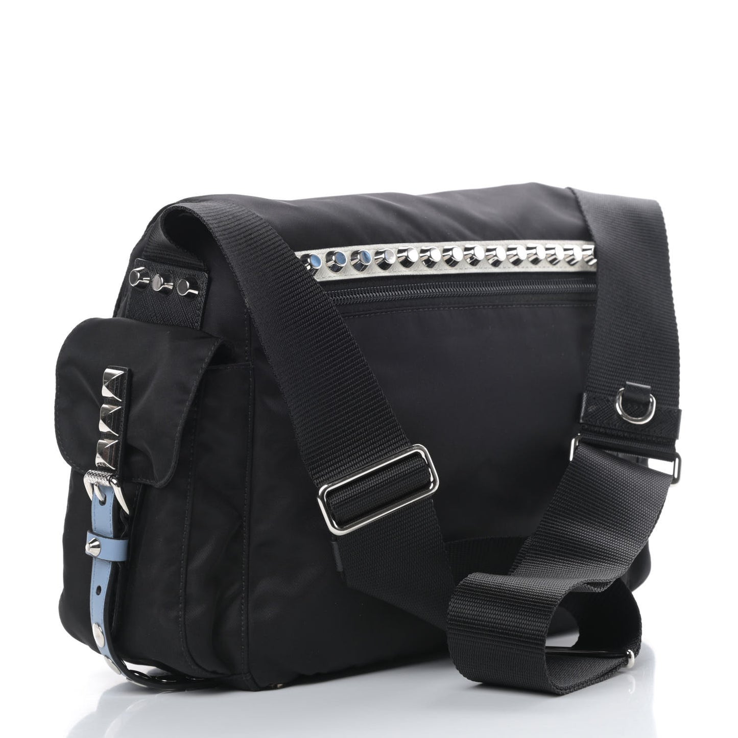 Nylon New Vela Studded Messenger Black Astrale