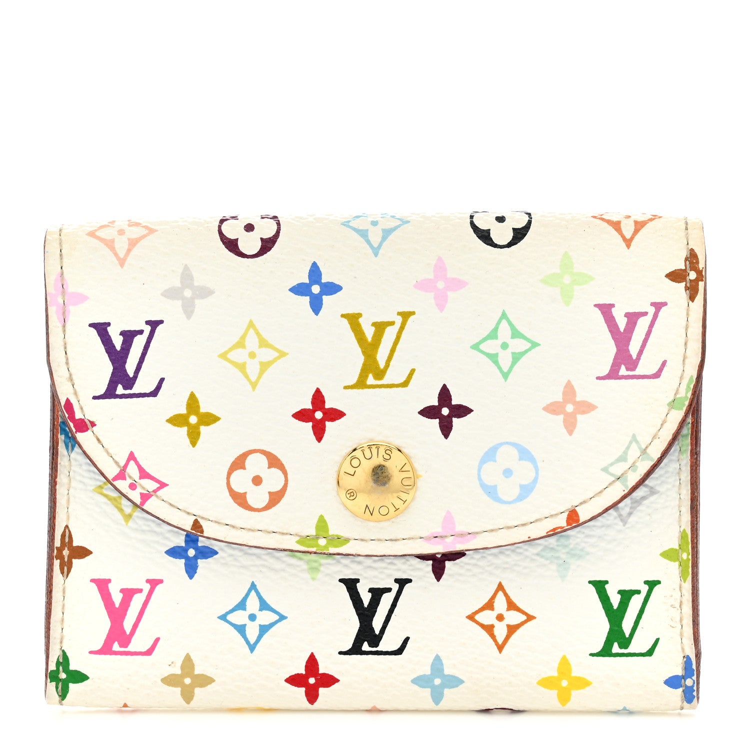 Louis Vuitton Monogram Multicolor Business Card Holder White Raisin 1 of 10