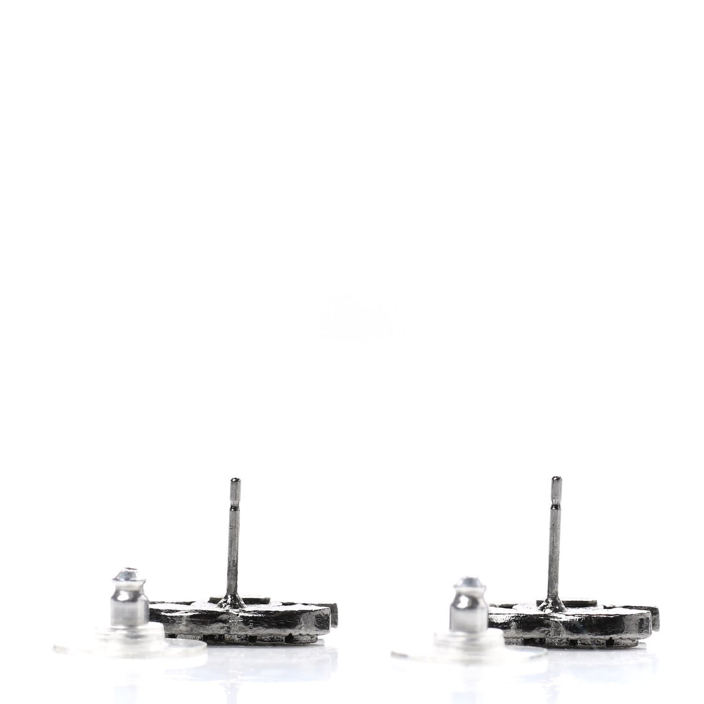 Ruthenium Crystal CC Earrings Silver Black
