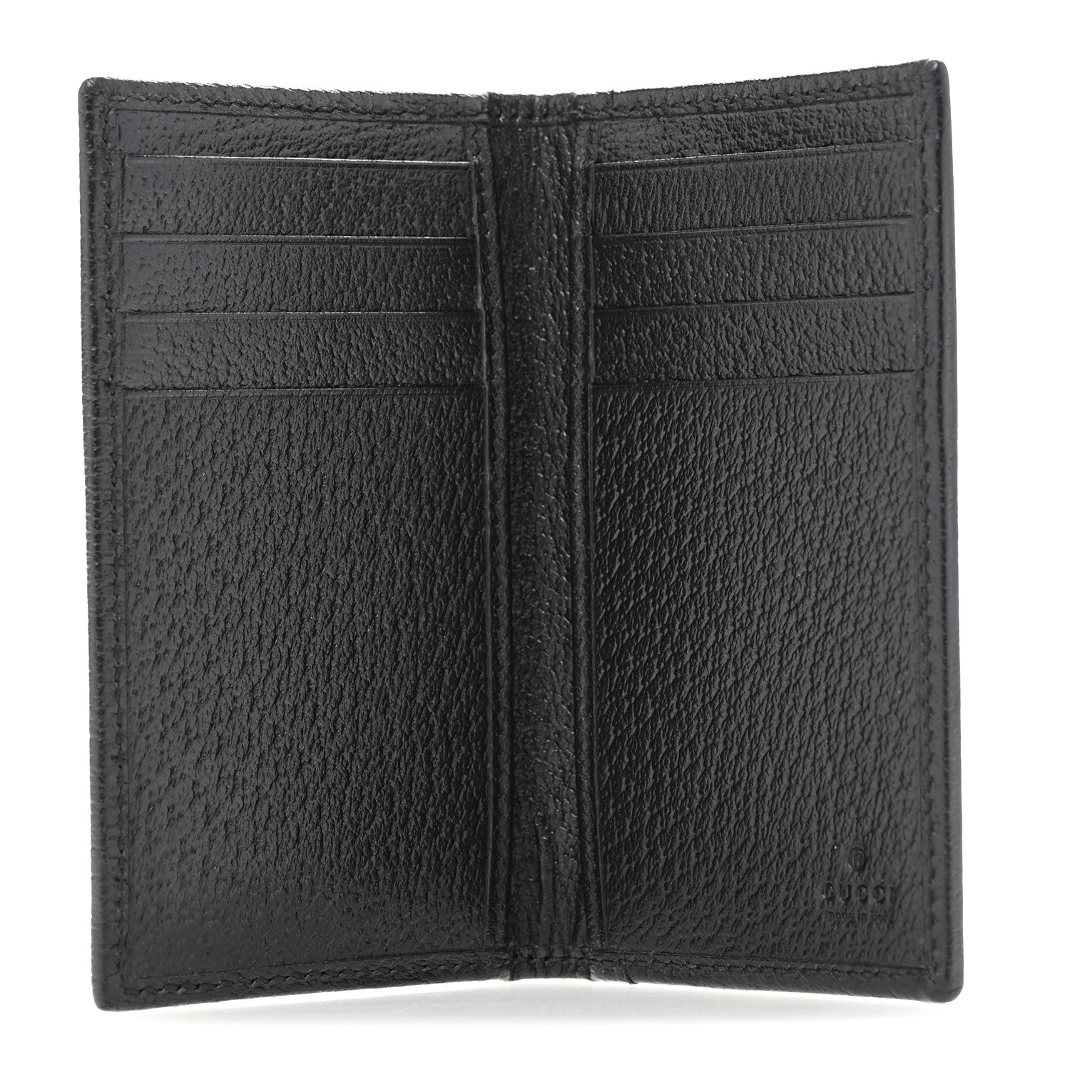 Gucci Textured Dollar Calfskin Horsebit Card Holder Black 5 of 8