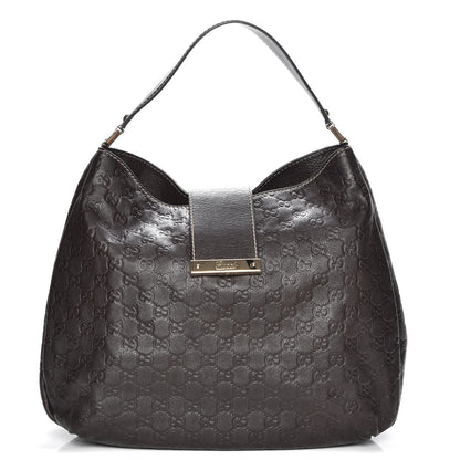 Gucci Guccissima Large New Ladies Web Hobo Dark Brown 1 of 7