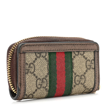 Gucci GG Supreme Monogram Web Ophidia Zip Around Key Case Beige New Acero 3 of 15