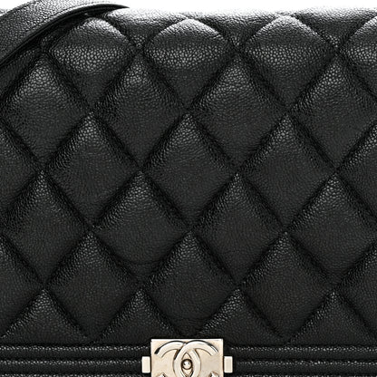 Chanel Caviar Quilted Boy Wallet On Chain WOC Black 7 of 15