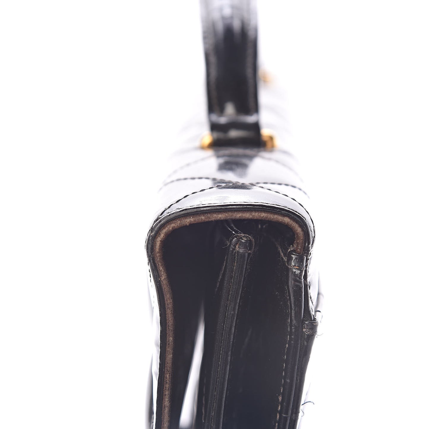 Patent Quilted Briefcase Laptop Bag Black