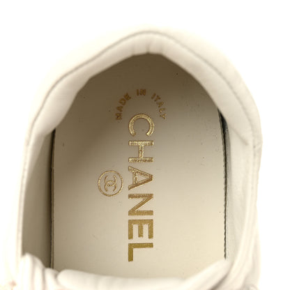 Chanel Crumpled Calfskin Womens CC Bow Sneakers 38.5 White 7 of 9