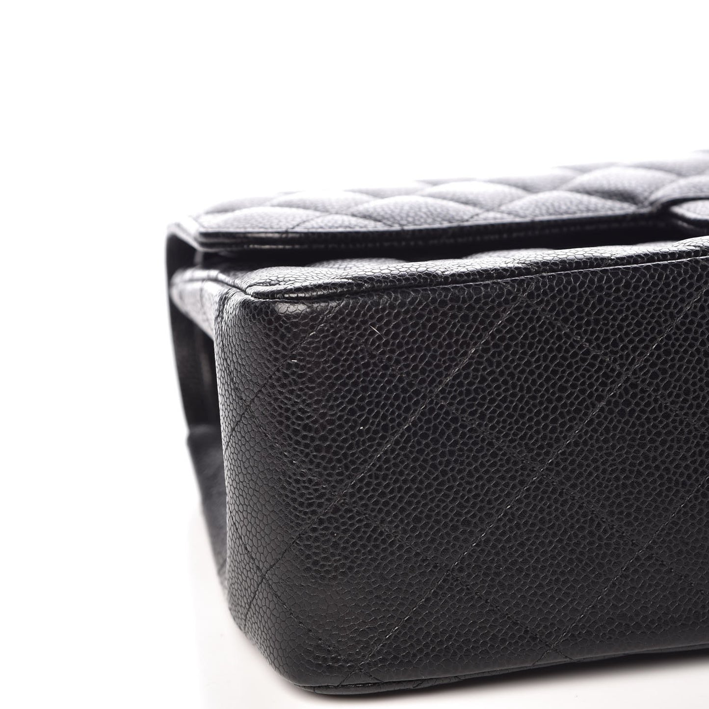 Caviar Quilted Jumbo Double Flap Black