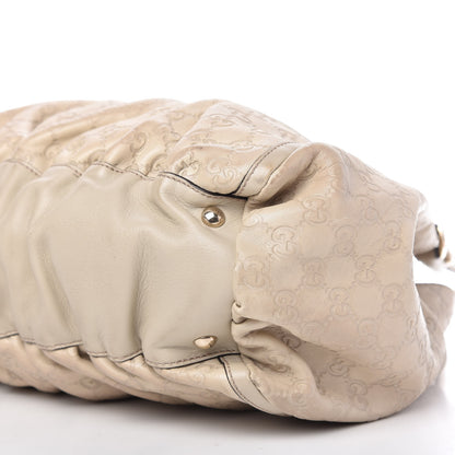 Gucci Guccissima Large D Gold Ring Shoulder Bag Off White 7 of 14