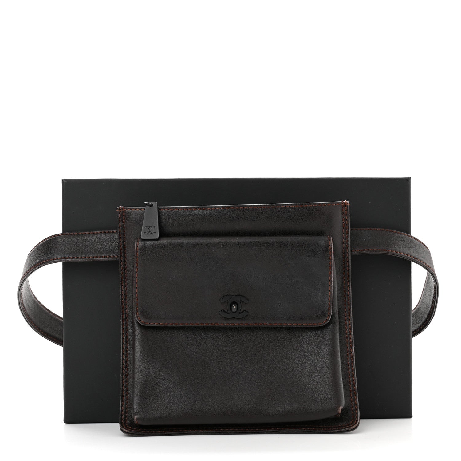 Chanel Lambskin Flap Waist Belt Bag 80 32 Brown 11 of 11