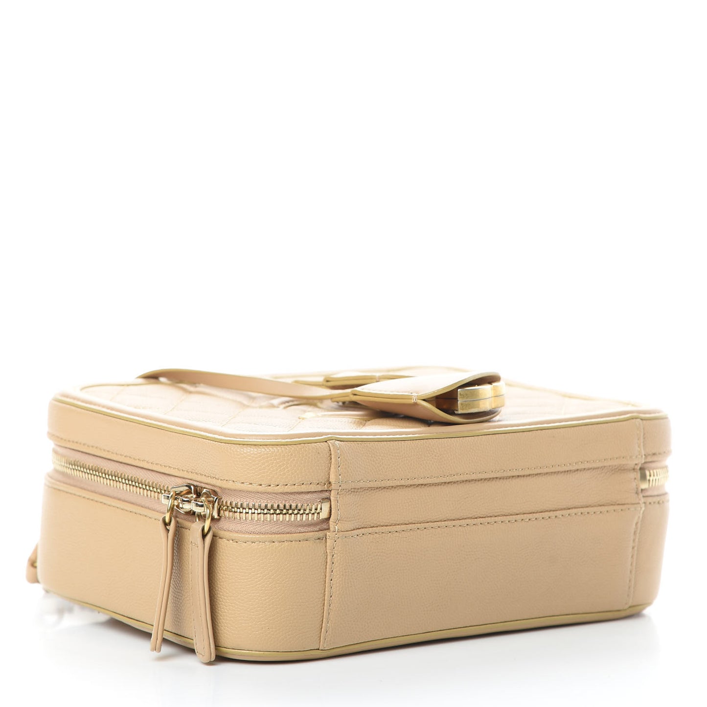 Caviar Quilted Medium CC Filigree Vanity Case Beige