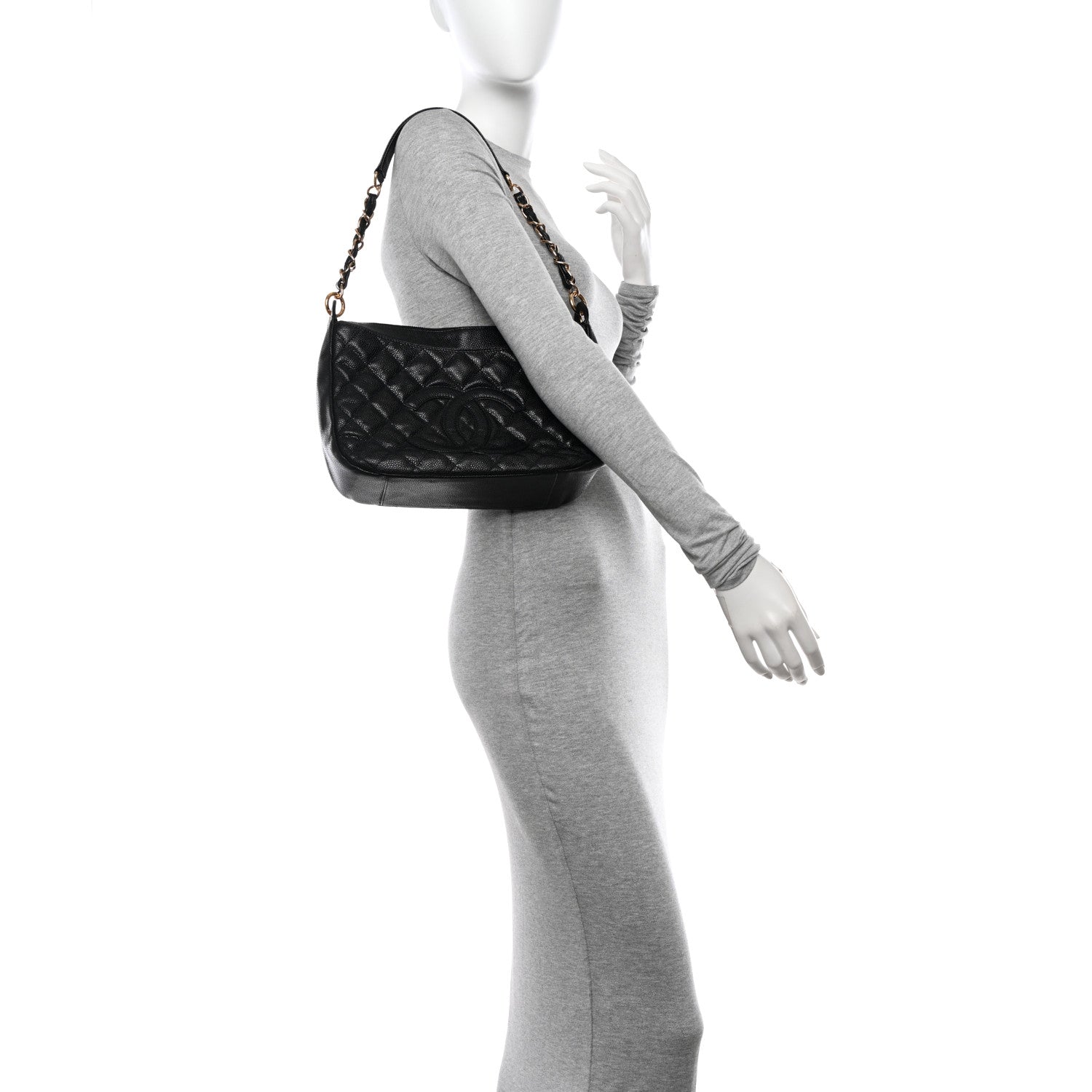 Chanel Caviar Quilted Timeless CC Shoulder Bag Black 3 of 17
