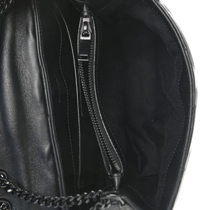 Saint Laurent Calfskin Y Quilted Monogram Small Loulou Chain Satchel Black 4 of 10