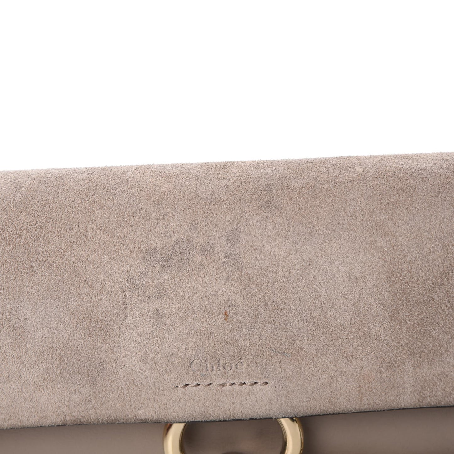 Suede Calfskin Mini Faye Shoulder Bag Motty Grey