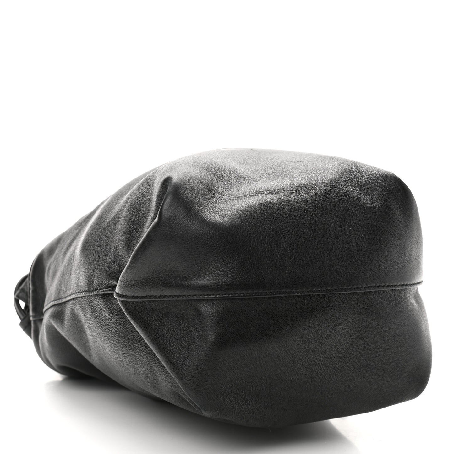 Lambskin Small Teddy Bucket Bag Black