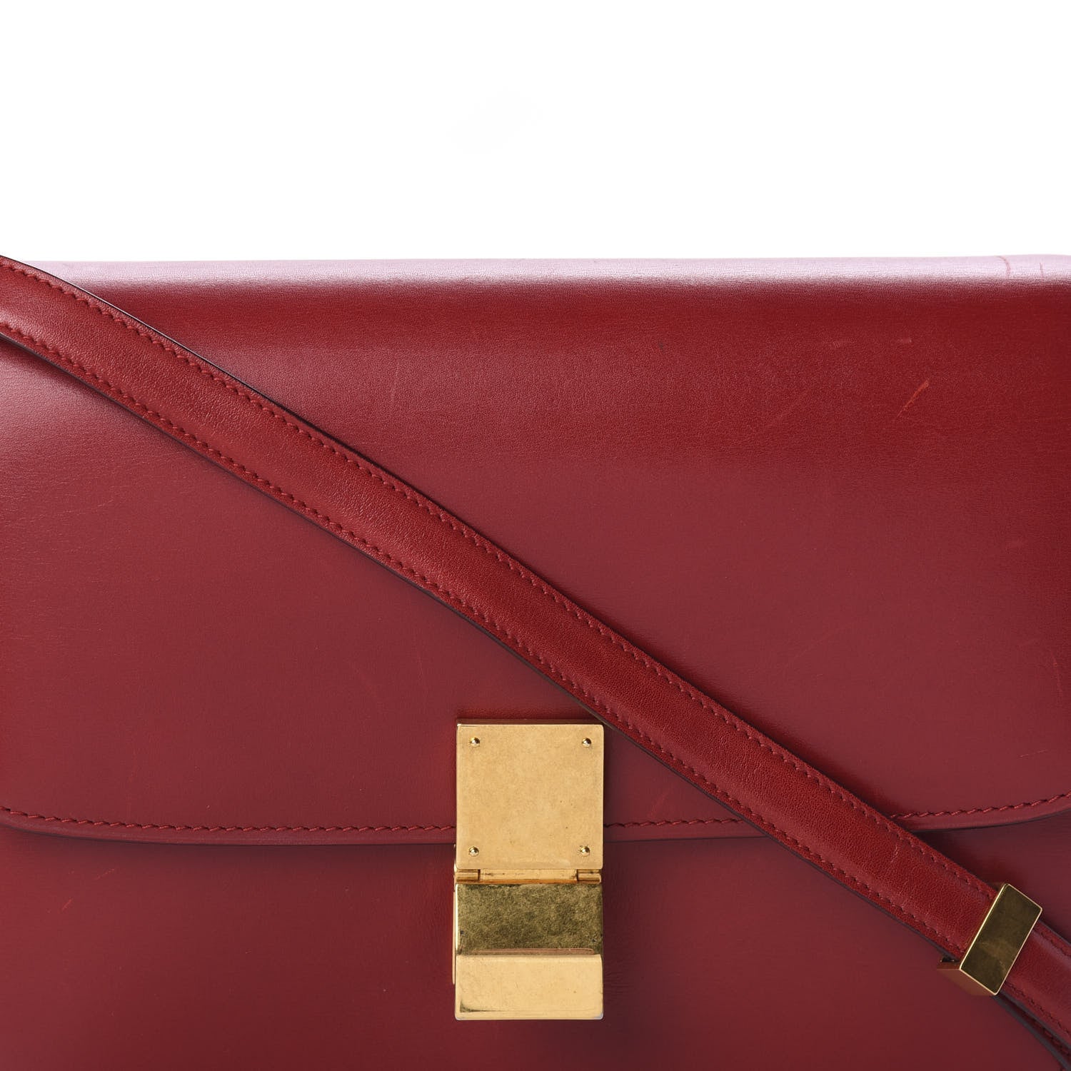 Celine Box Calfskin Medium Classic Box Flap Bag Red 9 of 9