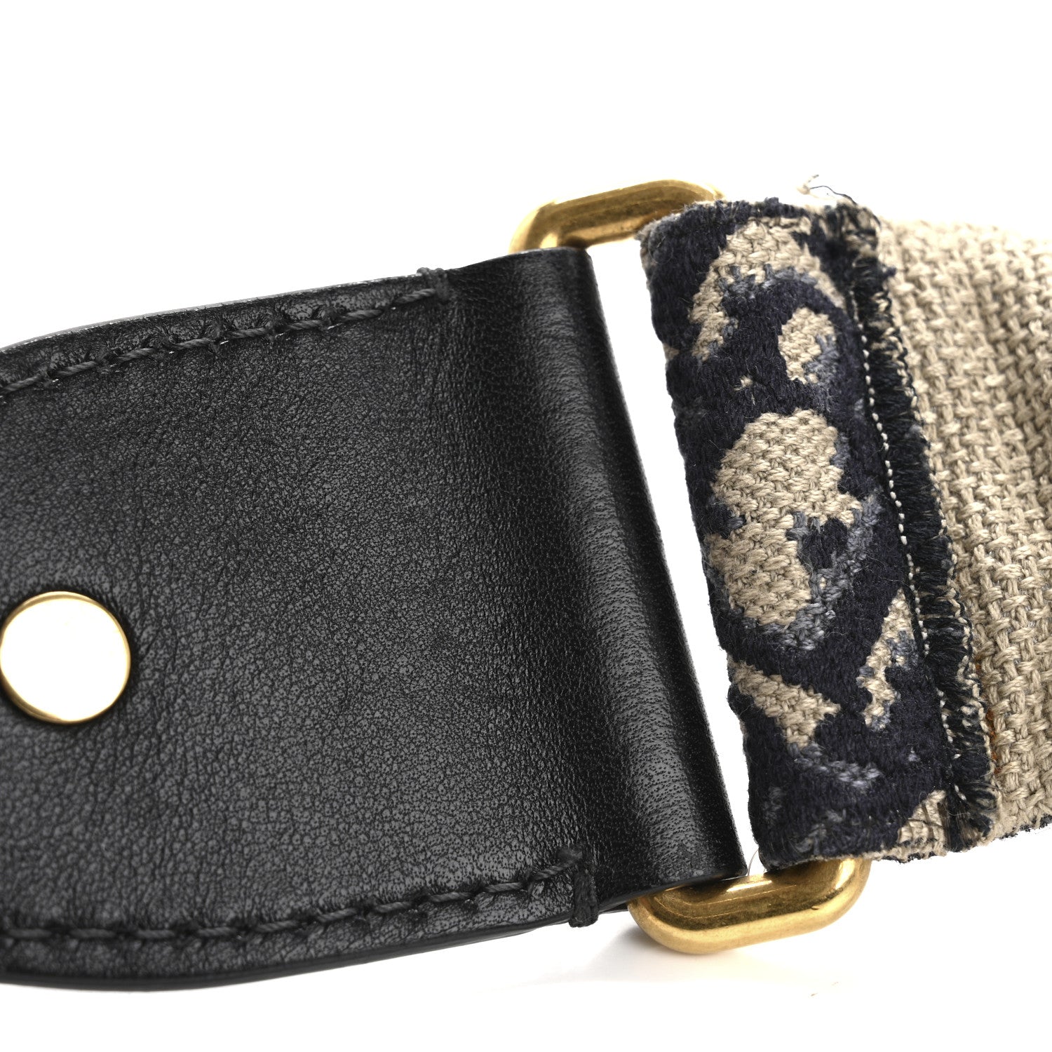 Christian Dior Oblique Studded Shoulder Strap Blue 8 of 11