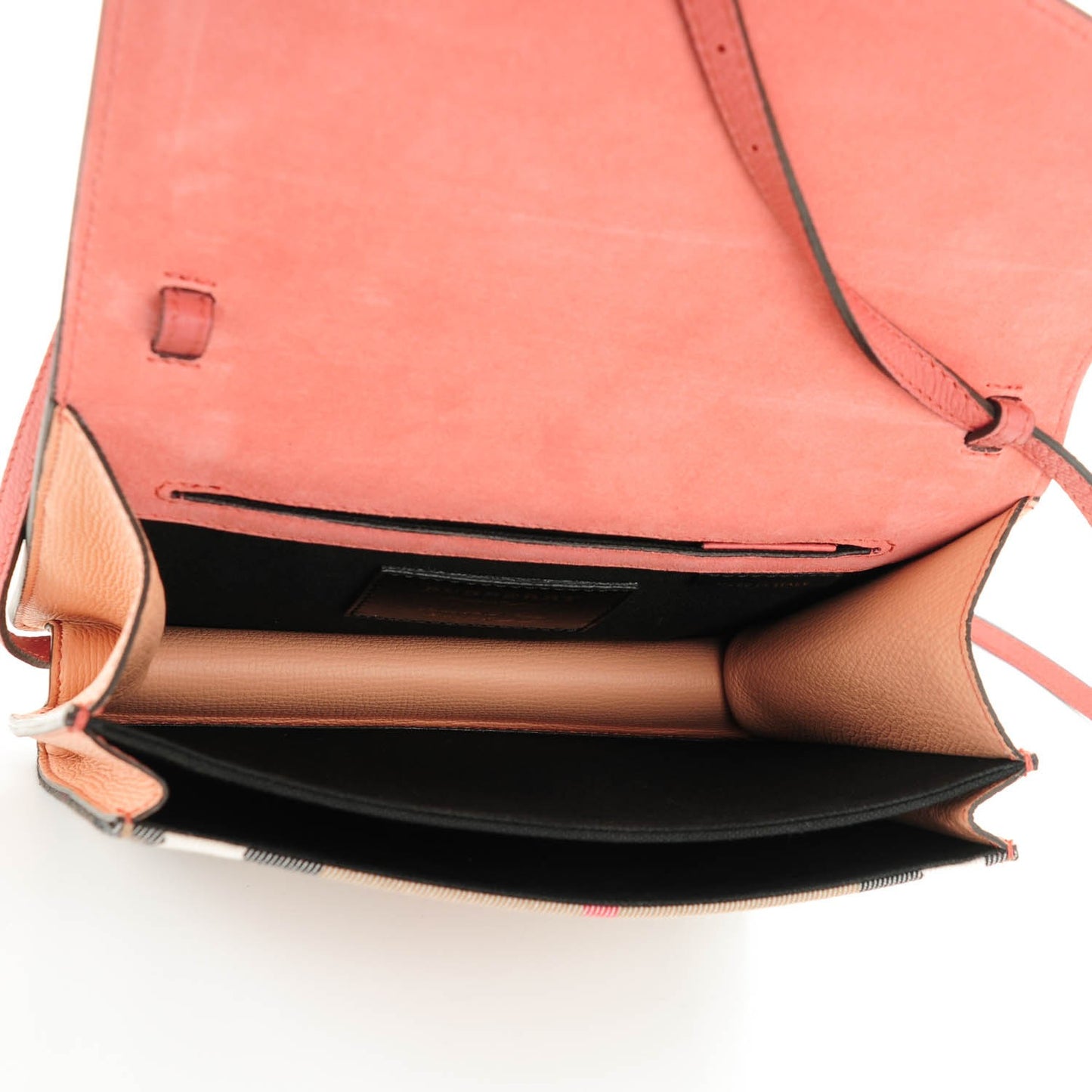 Derby Calfskin House Check Small Macken Crossbody Bag Copper Pink