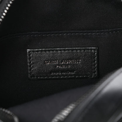 Saint Laurent Calfskin Matelasse Chevron Round Vinyle Camera Bag Black 6 of 9