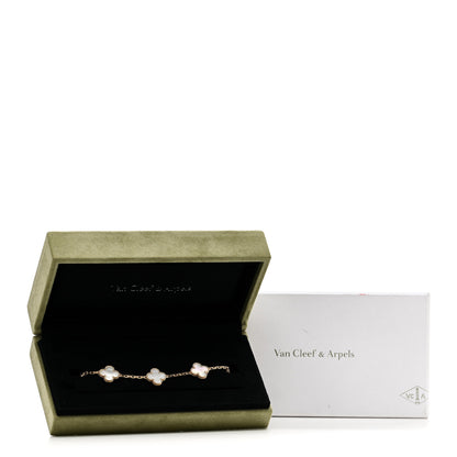 Van Cleef & Arpels 18K Yellow Gold Mother of Pearl 5 Motifs Vintage Alhambra Bracelet 5 of 5