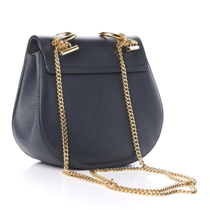 Chloe Suede Smooth Calfskin Mini Drew Shoulder Bag Silver Blue 3 of 10