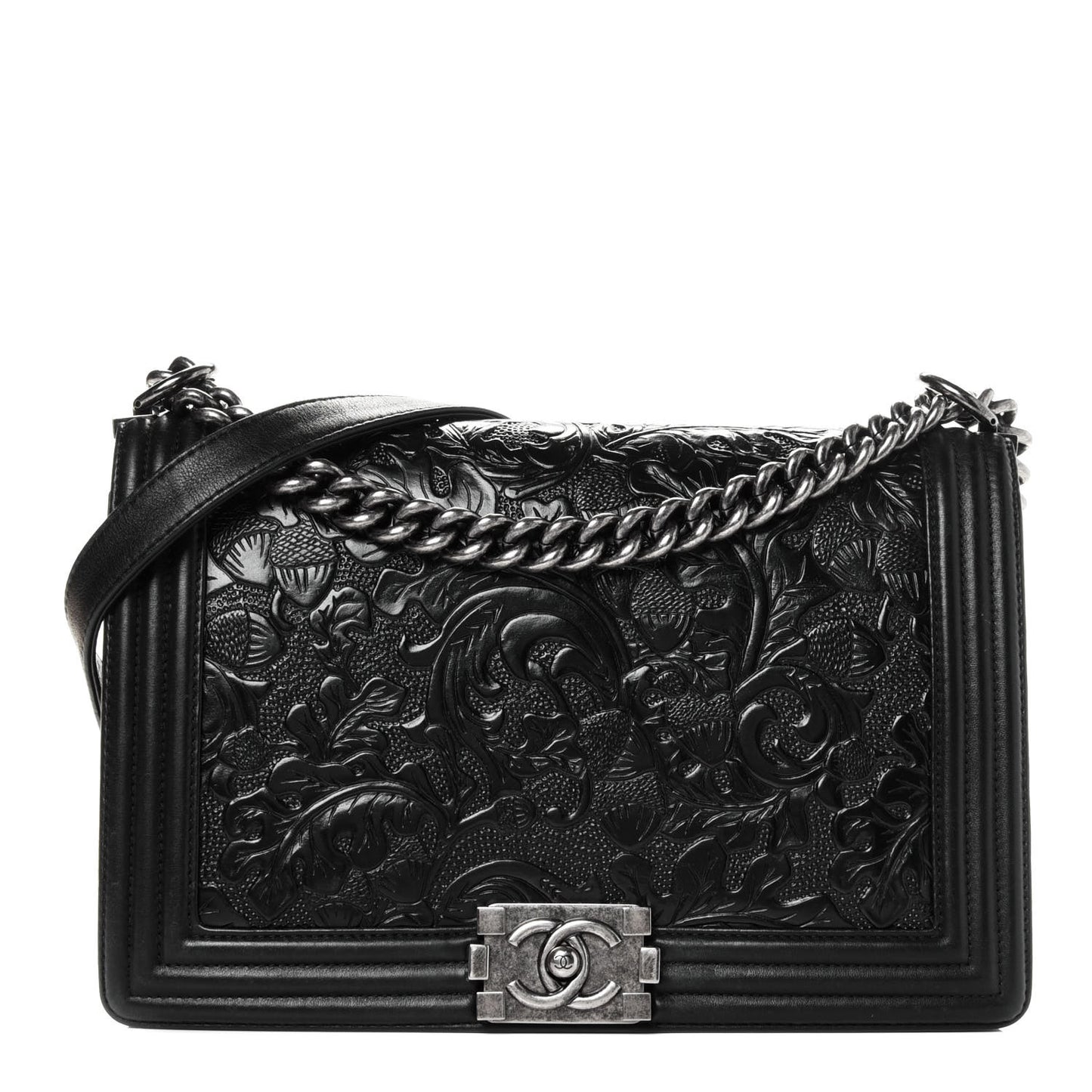 Calfskin Embossed New Medium Cordoba Boy Flap Black