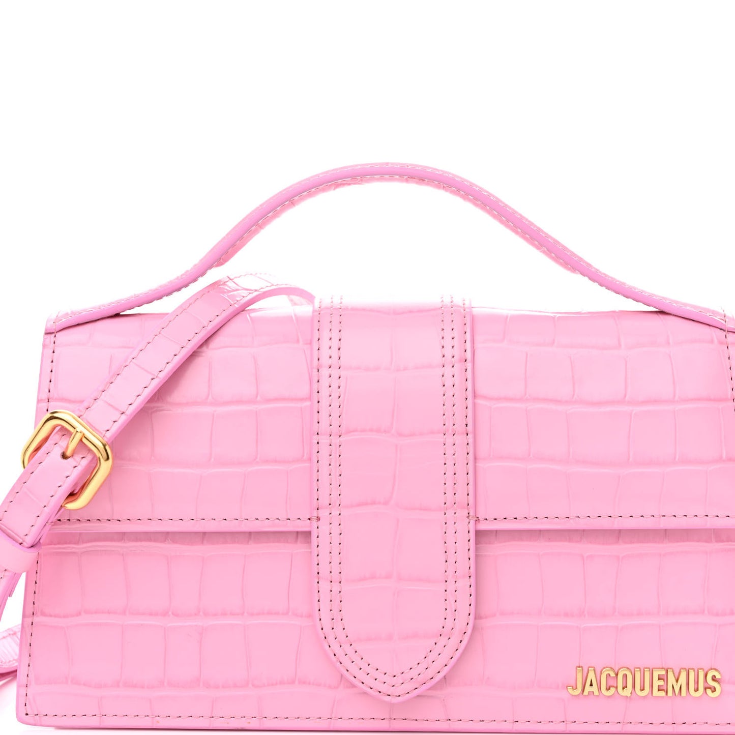 Calfskin Crocodile Embossed Le Grand Bambino Pink