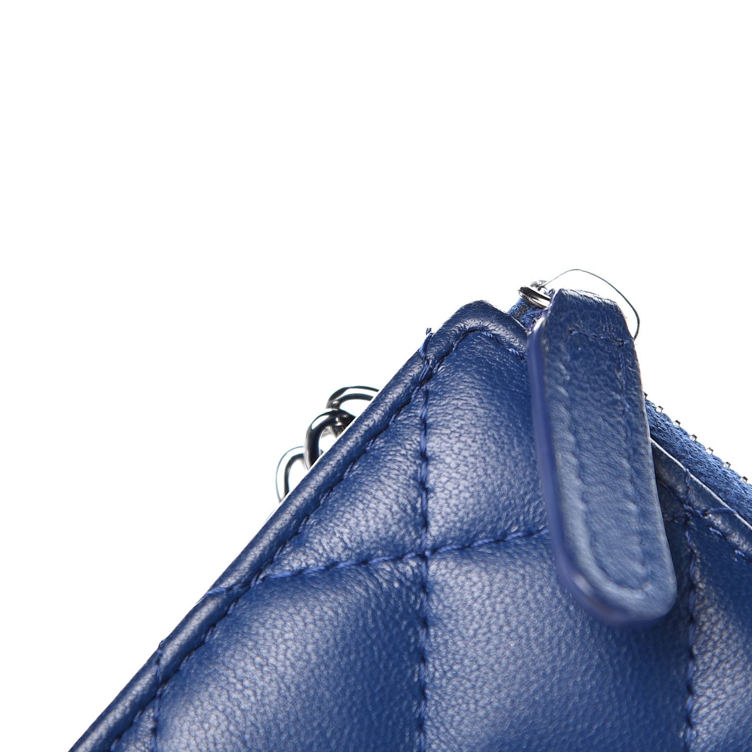 Chanel Lambskin Quilted Key Holder Case Blue 9 of 12