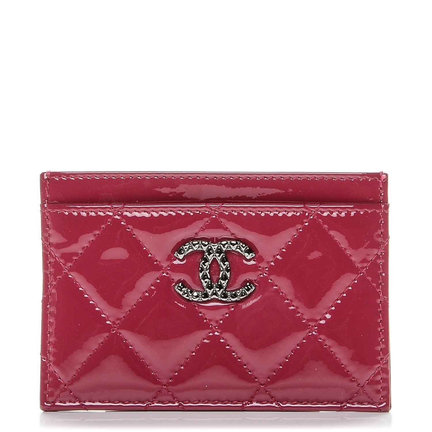 Chanel Patent Quilted Brilliant Card Holder Pink 1 of 7