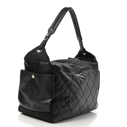 Chanel Coated Canvas Paris Biarritz XL Travel Bag Black 2 of 9