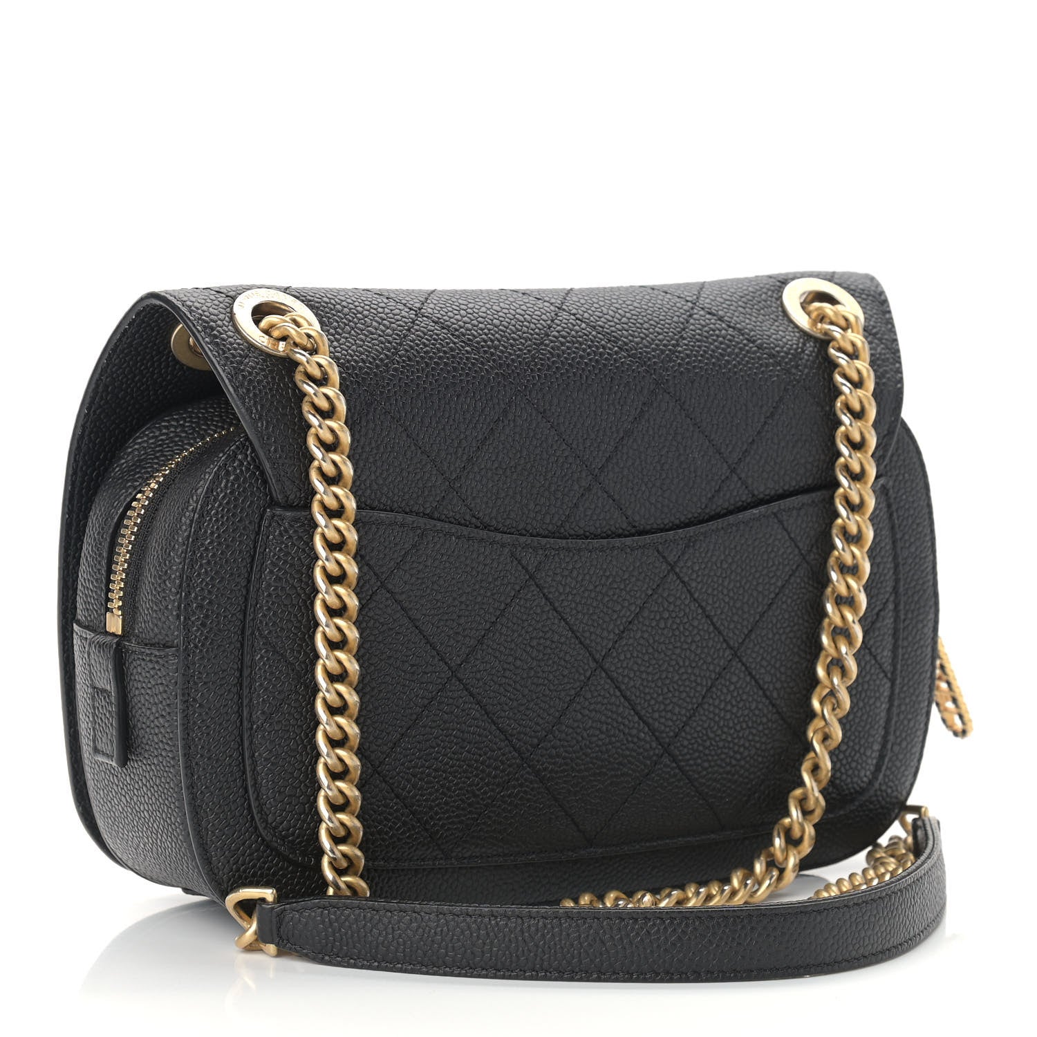 Chanel Caviar Stitched Messenger Flap Bag Black 2 of 11