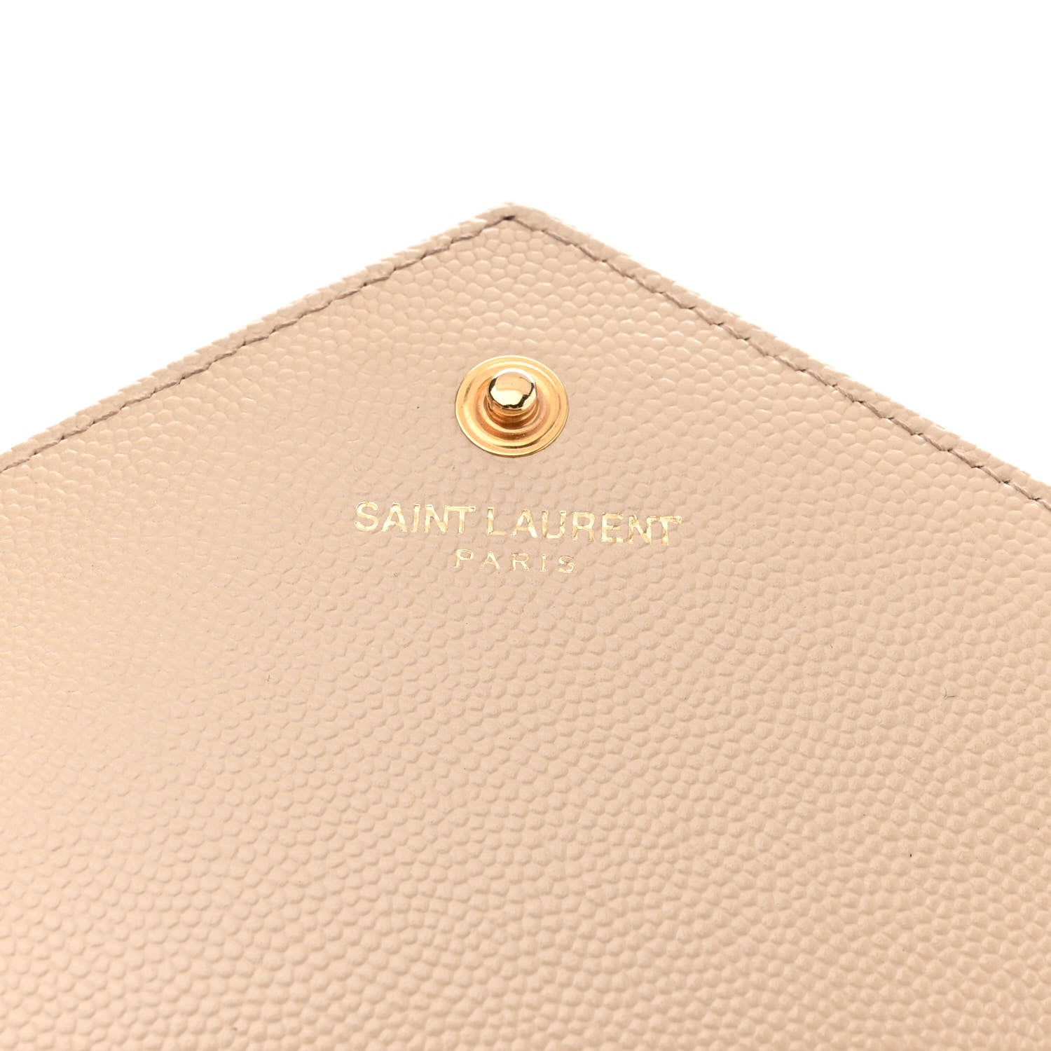 Saint Laurent Grain De Poudre Matelasse Chevron Monogram Chain Wallet Nude Powder 6 of 14