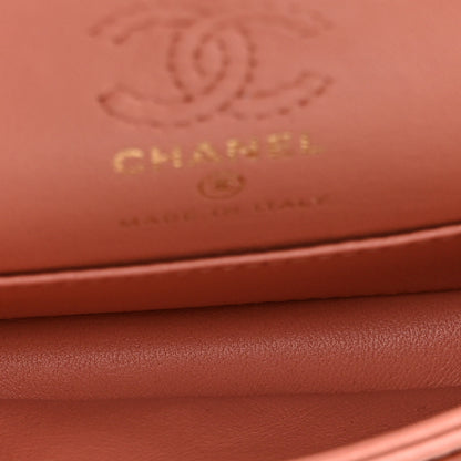 Chanel Lambskin Quilted Mini Flap Bag Charm With Hook Coral 5 of 11
