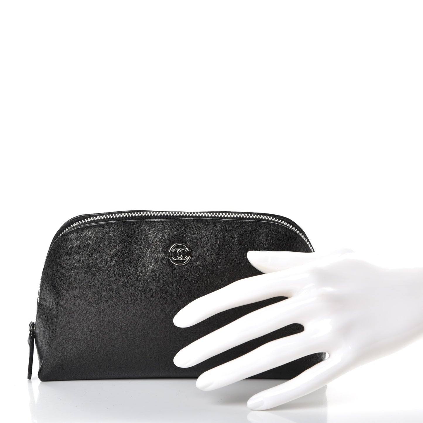 Calfskin Vanity Cosmetic Case Black