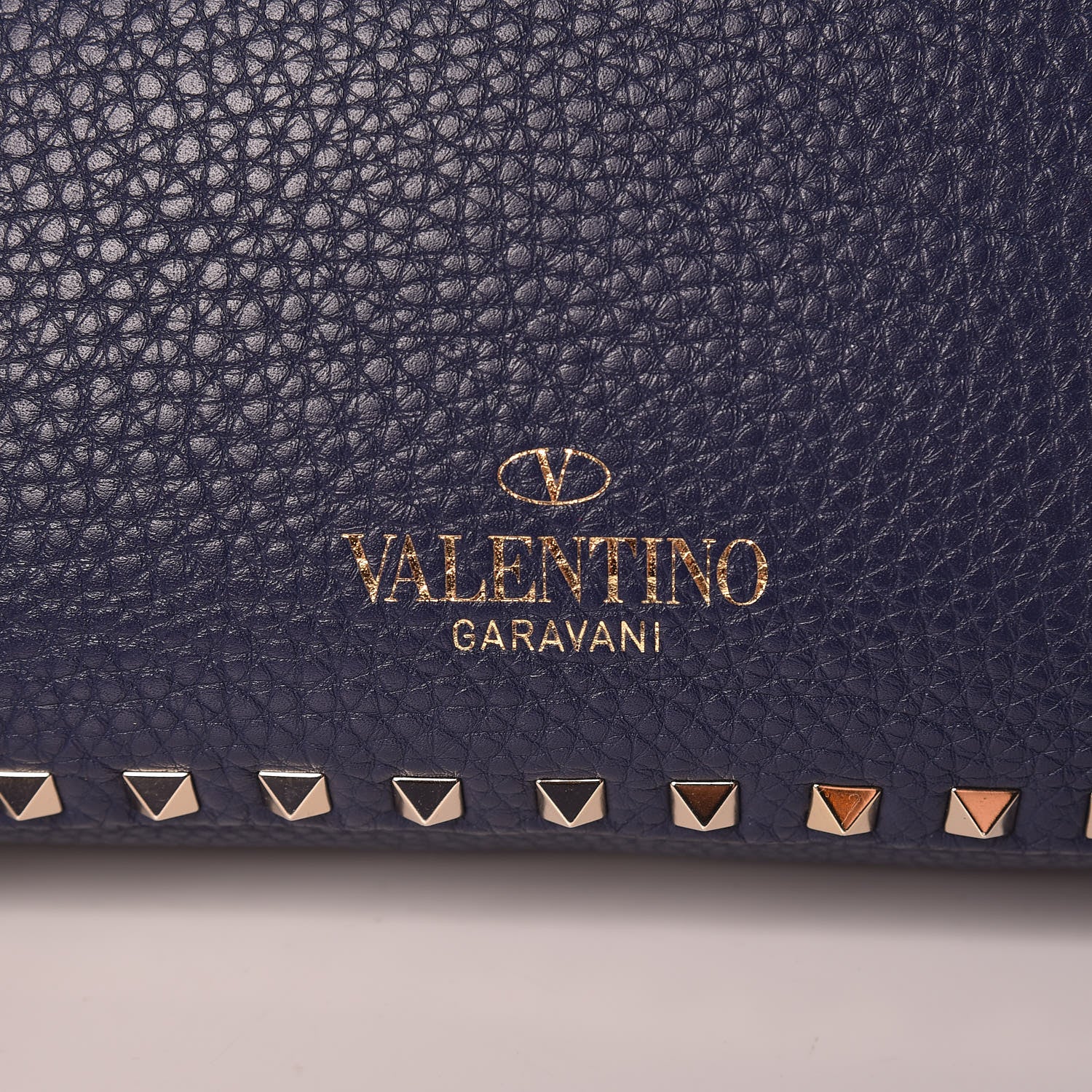 Valentino Garavani Calfskin Small Rockstud Flip-Lock Messenger Bag Blue 7 of 9