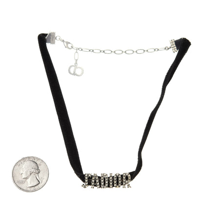 Christian Dior Velvet Crystal J’Adior Choker Necklace Black 2 of 4