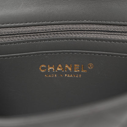 Chanel Lambskin Quilted Mini Rectangular Flap Dark Grey 6 of 11