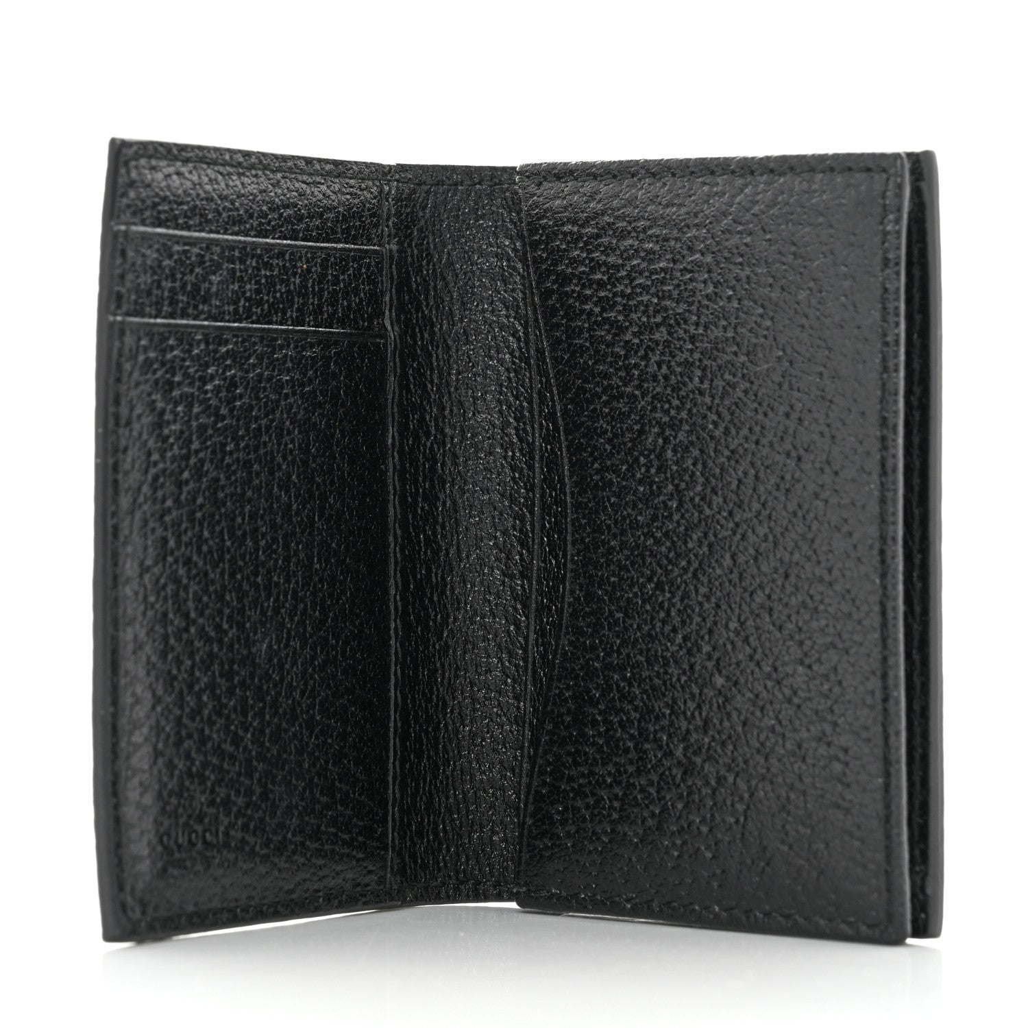 Gucci Calfskin Boar Effect GG Marmont Card Case Black 5 of 7
