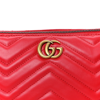 Gucci Calfskin Matelasse Chevron GG Marmont Sling Shoulder Bag Rosso 8 of 10