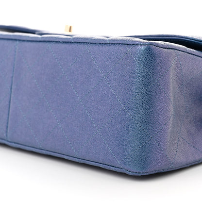Chanel Iridescent Caviar Quilted Jumbo Double Flap Dark Blue 10 of 10