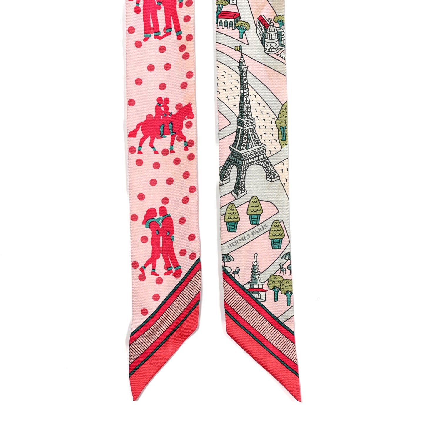 Silk Les Nouveaux Amoureux de Paris Twilly Rose Pale Vert Rose
