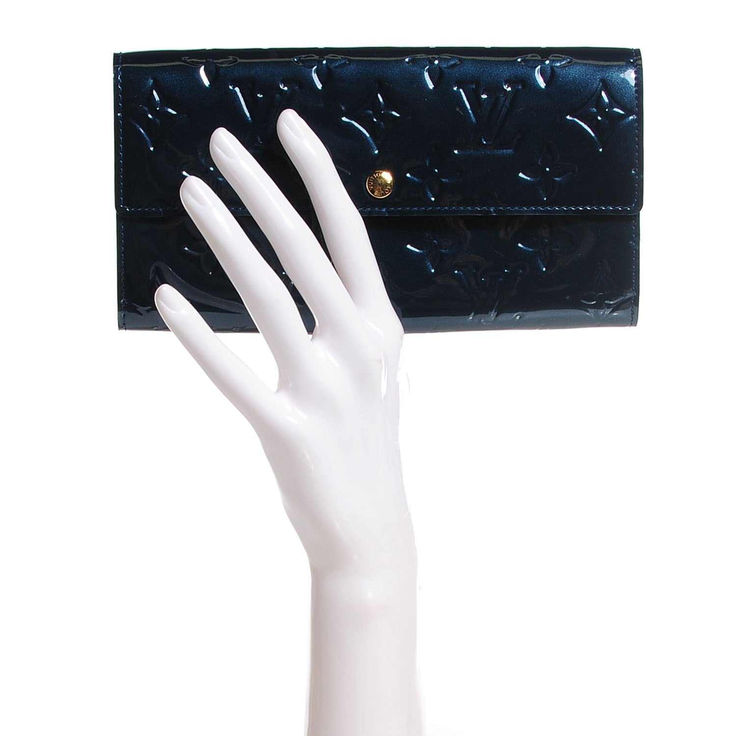 Louis Vuitton Vernis Sarah Wallet Blue Nuit 2 of 8