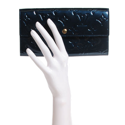 Louis Vuitton Vernis Sarah Wallet Blue Nuit 2 of 8