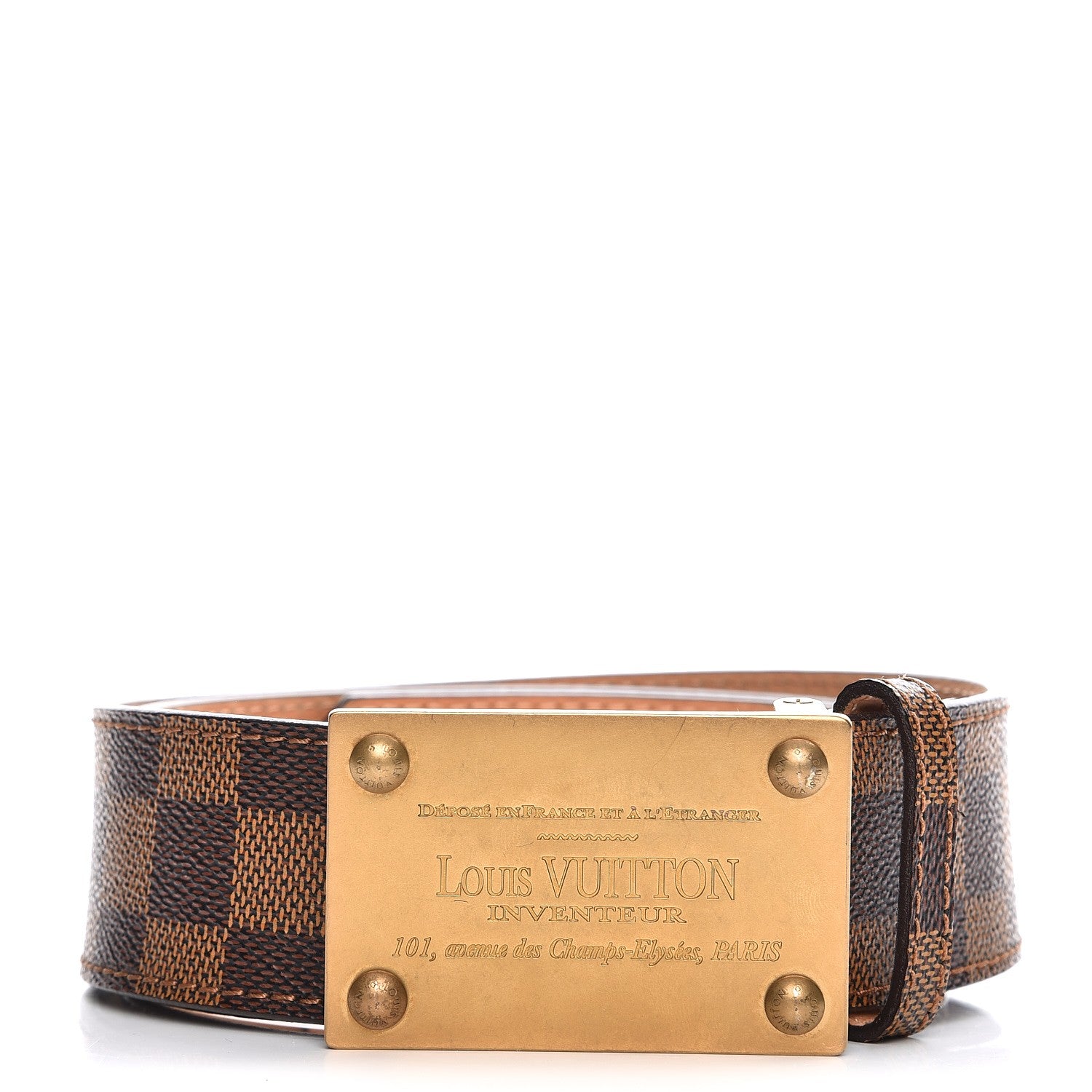 Louis Vuitton Damier Ebene Inventeur Belt 90 36 1 of 10