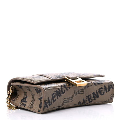 Balenciaga Coated Canvas BB Monogram Allover Logo Hourglass Chain Bag Beige Brown Black 3 of 9