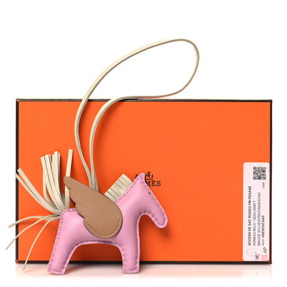 Hermes Milo Lambskin Grigri Rodeo Pegase Horse Bag Charm PM Mauve Sylvestre Craie Chai 5 of 5