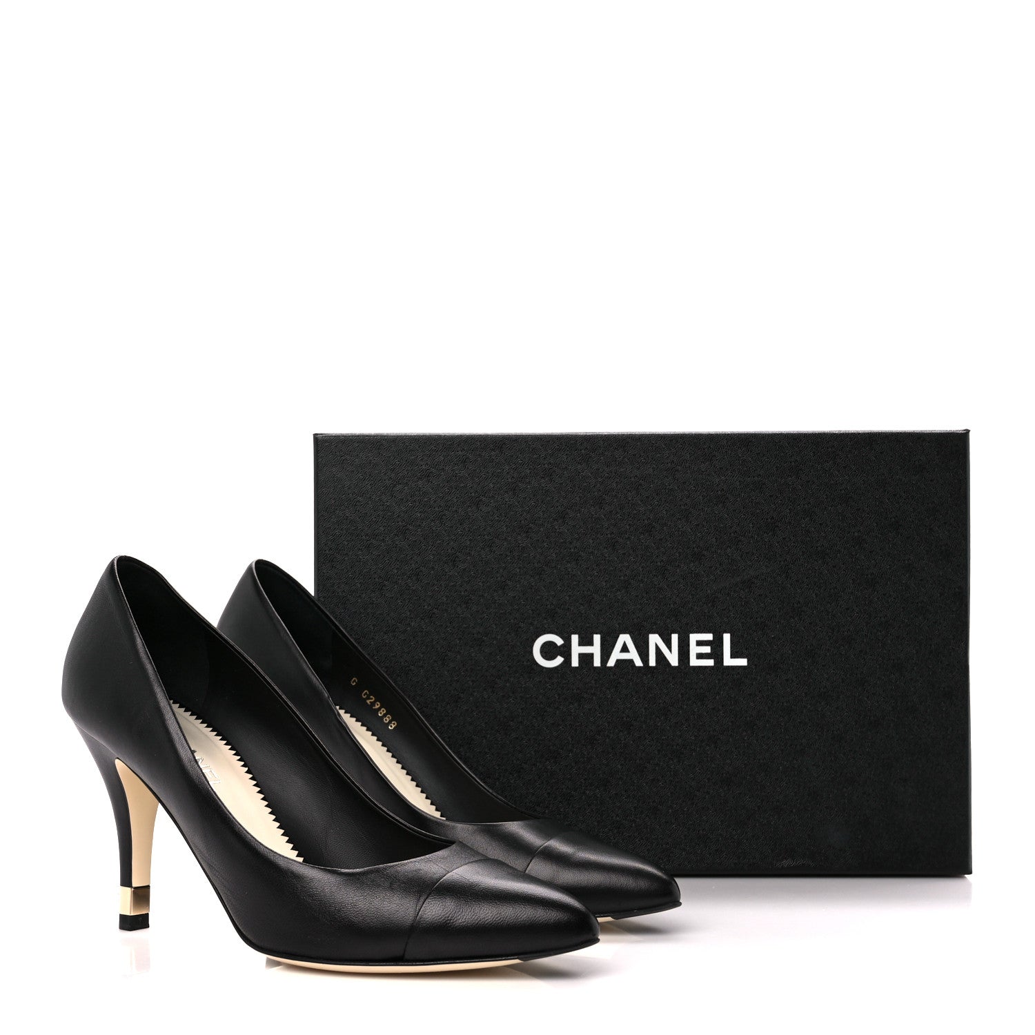 Chanel Lambskin CC Pumps 39.5 Black 9 of 9