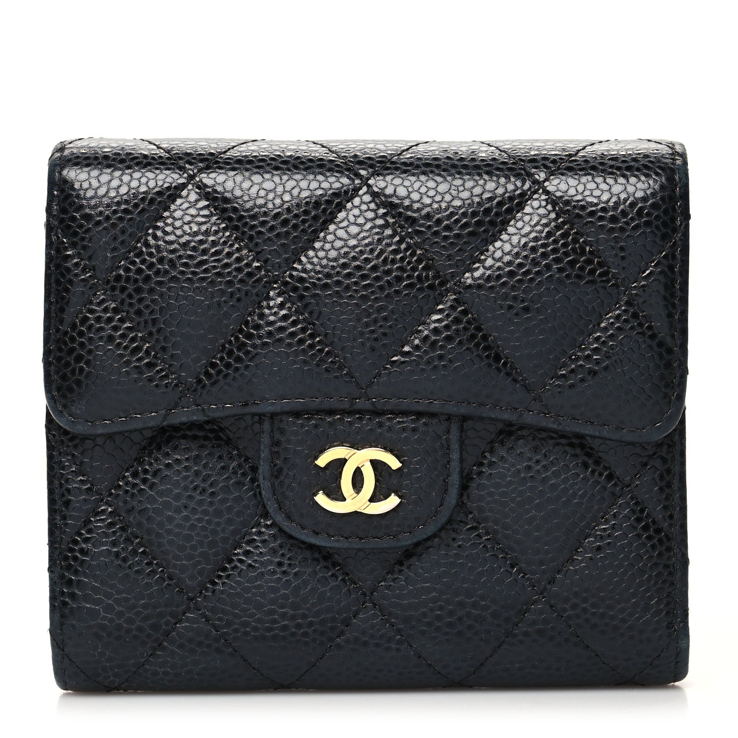 Chanel Caviar Quilted Compact Flap Wallet Black 1 of 12
