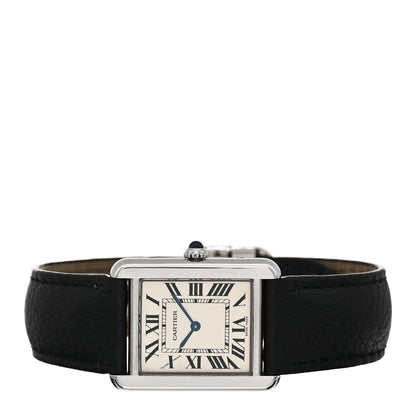 Cartier Stainless Steel Calfskin 24mm Tank Solo Quartz Watch 2 of 4