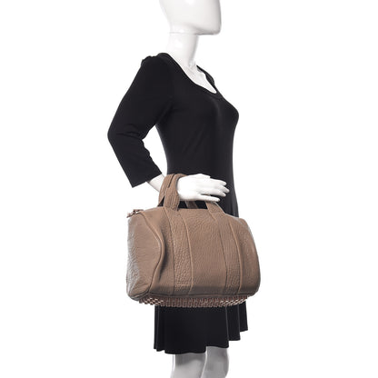 Alexander Wang Pebbled Lambskin Rocco Latte Rose Gold Hardware 2 of 12